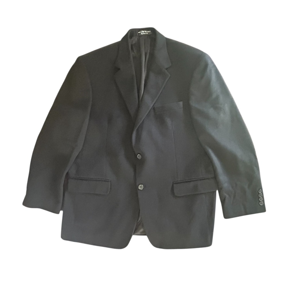 Vintage Gianfranco Ruffini 100% Camel Hair Black Blazer Sport‎ Coat Jacket 44R